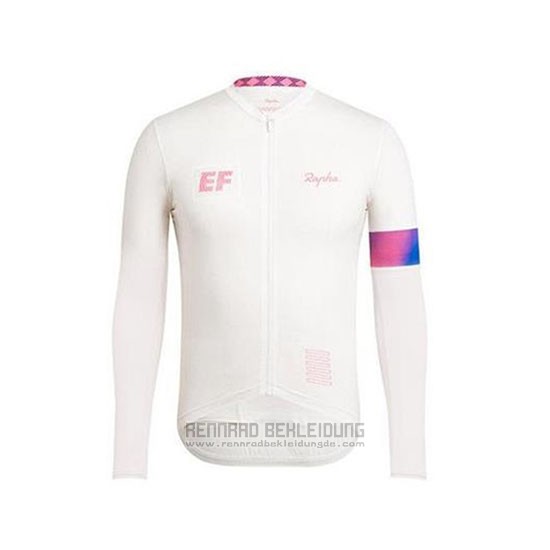 2020 Fahrradbekleidung EF Education First-drapac Wei Trikot Langarm und Tragerhose - zum Schließen ins Bild klicken